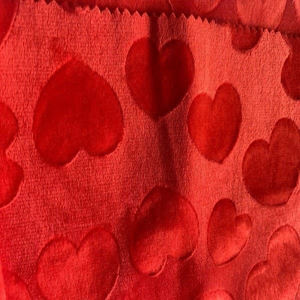 Embossed Velvet Fabric With Heart