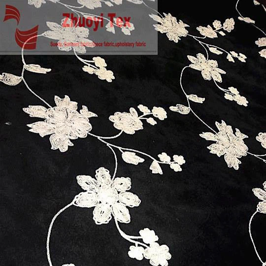 Knitted Embroidery Suede Fabric